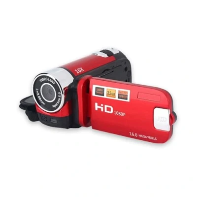 Image de Caméscope Portable Full HD 16X DV Caméra Vidéo Numérique Écran de Rotation à 270 Prise en avec Zoom Night Shoot(Rouge)