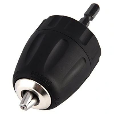 Image de Mandrin Visseuse, 0.8 10mm 3/8&quot; 24UNF Porte Foret sans Clé avec Douille Hexagonale 1/4&quot; Accessoires pour Perceuse