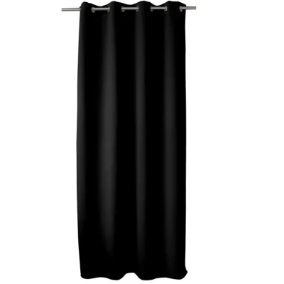 Image de ED ENJOY HOME Rideau Occultant avec Œillets argentés, Noir, 140x240cm, 100% Polyester, Tissu Certifié Oeko TEX, Collection Réglisse