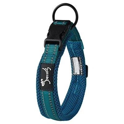 Image de PETTOM Collier Chien(Bleu XS), pour Chien Gros/Moyen/Petit en Nylon, Réfléchissante, Réglable, Rembourré