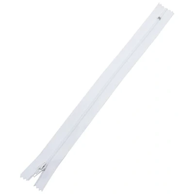 Image de Trimz Lot de 5 Fermetures éclair unidirectionnelles Blanches 25 cm avec Dents 4 mm, Polyester,