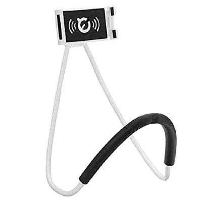 Image de Support Telephone,360 Rotatif Autour Cou Flexible Mobile Phone Holder Stand Lazy Bracket pour lit Multifonction Smartphone Bureau Réglable (Blanc)