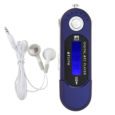 Image de VIFER Lecteur MP3, Portable Digital Music USB MP3 avec Écran LCD Supporte la Carte TF 32 Go et Radio FM, Bleu