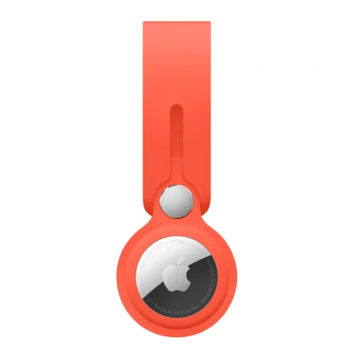 Image de Étui Apple AirTag Original Silicone Loop Orange Silicones Et TPU (doux)