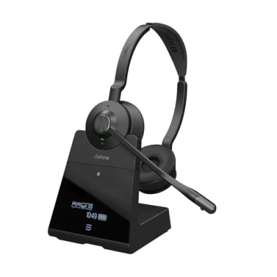 Image de Jabra Engage 75 SE Casque stéréo sans Fil Appels Professionnels, sécurité DECT, portée de 150 m, USB C à A avec Microphone antibruit avancé, Comprend Une Base, des câbles Noir