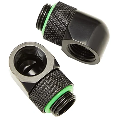 Image de Corsair Hydro X Series, Lot de Deux Embouts Rotatifs 45 (Filetages G1/4 BSPP Standards, Mécanisme Rotation Parfaitement Étanche, Optimisés pour les Débits Élevés) Noir
