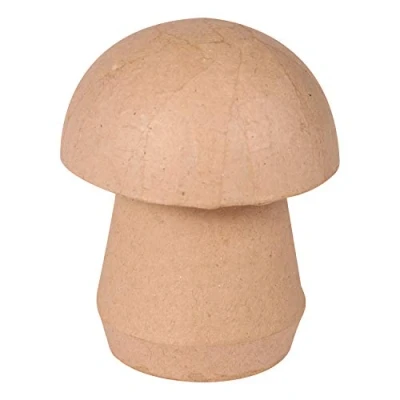 Image de Décopatch BT065C Un support en papier brun pulpé 7,5x7,5x9,5 cm, Boite champignon