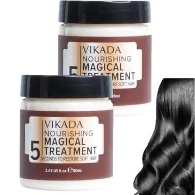 Image de 2 PCS Traitement Magique Nourrissant Vikada, 5 Secondes pour Restaurer Les Cheveux Doux, Moléculaire Avancé des Racines Cheveux, Secs Et Abîmés