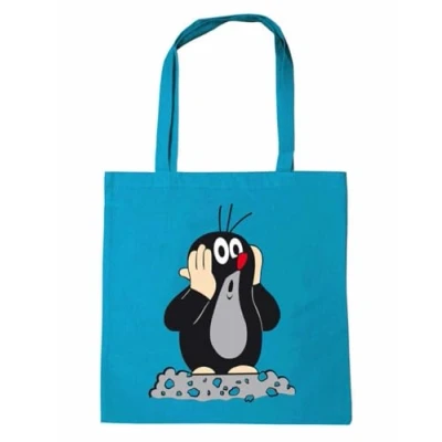 Image de Logoshirt® La petite taupe Sac en coton I tissu imprimé turquoise jute 100% à longues poignées Design sous licence