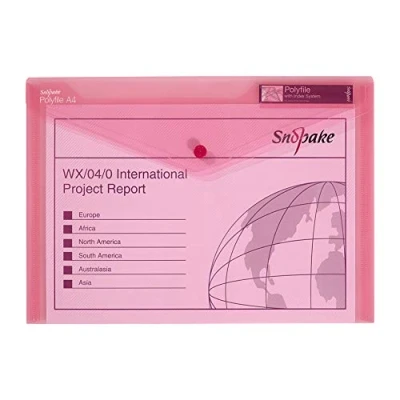 Image de Snopake 12839X Polyfile A4 Popper Wallet avec bouton pression et Index Attache Classique Rouge (Lot de 5)