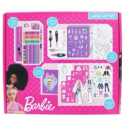 Image de Barbie Grand ensemble d&#039;art,Mega Art Set,Ensemble d&#039;art pour enfants,Ensemble de coloriage Barbie,Ensemble papeterie Barbie,Accessoires Barbie,Fournitures d&#039;art,Poupées filles