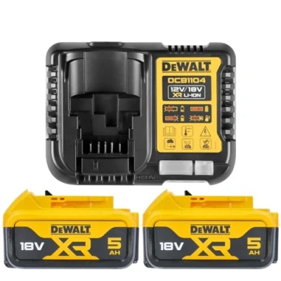 Image de DEWALT Batterie XR 18V 5 Ah Li Ion DCB184 XJ Compatible Avec Tous Les Outils Bricolage et Jardin Témoin de Charge Lumineux