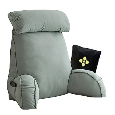 Image de Oreiller de Lecture en Mousse à Mémoire Forme,Extra Large Coussin avec Cou Amovible,Coussin Lombaire Lit Bras,Coussin Dossier Canapé pour Jouer,Lire,Regarder la Television