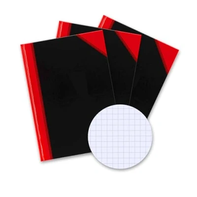 Image de Bantex Lot de 3 carnets A4 quadrillés 192 pages 70 g/m² Couverture rigide Noir
