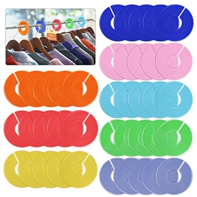 Image de 40 Pièces Séparateurs de Penderie, Diviseurs Cintres 8 Couleurs, Séparateur à Peinture pour Vêtement, Penderie Bébé Séries XXS XXXL avec Marqueur