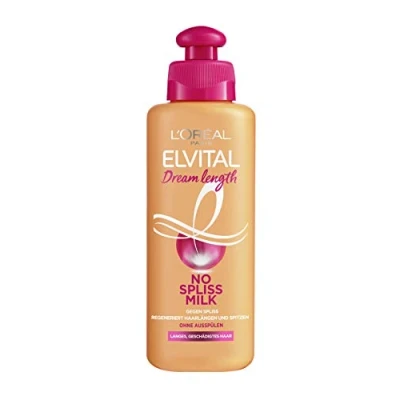 Image de L&#039;Oréal Paris Elvital Cure Capillaire sans Pointes fourchues pour Cheveux Longs et abîmés rinçage parabène avec Huile de ricin Dream Length No Spiss Milk 1 x 200 ML