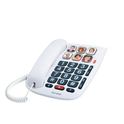 Image de Alcatel TMAX 10 Téléphone filaire larges touches pour les séniors, 6 photos mémoires, Mains libres, Clavier Blanc