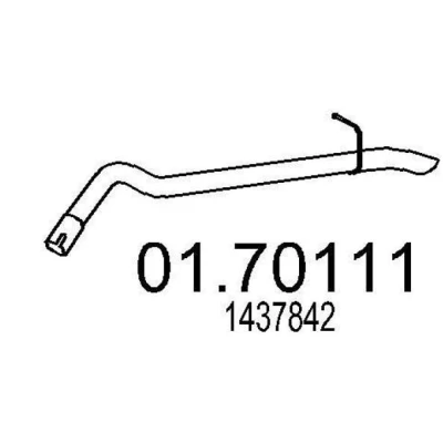 Image de MTS 01.70111 Tuyau d&#039;échappement 1000 arrière pour silencieux final FORD: Tourneo Connect, Transit Connect Mk1 Van