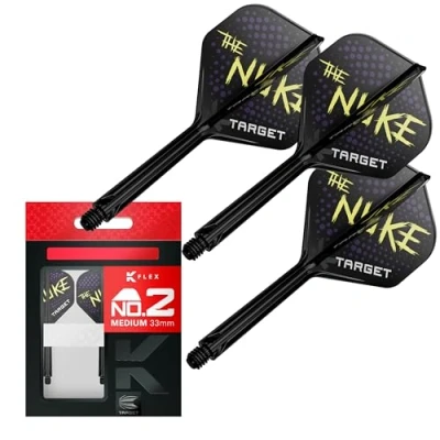 Image de Target Darts Luke Littler K Flex Flights and Shaft System, No.2(33mm) Jeu de 3 fléchettes Kflex, Édition Joueur Accessoires No 2 Flight
