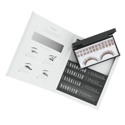 Image de Starter kit pour extensions de cils en grappe à appliquer soi même la maison Nanolash 36 grappes + bonder sealer remover applicateur (Brun, CHARM)