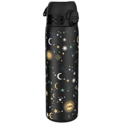 Image de Ion8 Gourde Inox, 600ml, Anti Fuite, Facile à Ouvrir, Verrouillage Sécurisé, Lavable au Lave Vaisselle, Poignée de Transport, Durable, Acier Inoxydable, Motif 3D Céleste