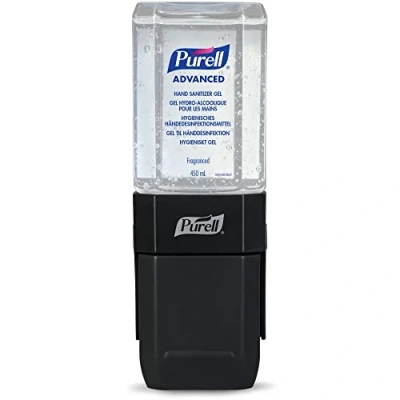 Image de DISTRIBUTEUR de Gel HYDROALCOOLIQUE PURELL ES1 et kit démarrage avec Recharge Advanced Hydro Alcoolique pour les Mains incluse, Noir, 450 mL