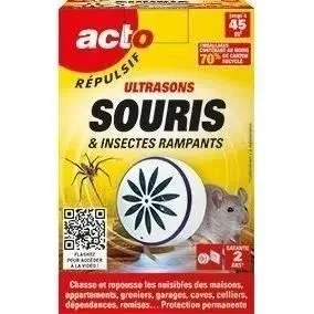Image de RETRO RÉPULSIF ULTRASONS Souris, Insectes RAMPANTS, ARAIGNÉES Blister de 1 émetteur pour 45 m2 RUS1