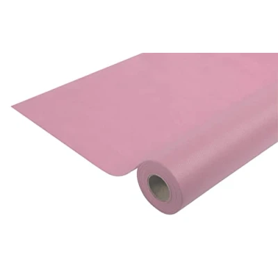 Image de Pro Nappe Réf R782053I jetable en non tissé spunbond Rouleau de longueur 20 m x largeur 1,20 Couleur Rose Poudre Matière indéchirable, déperlante et essuyable