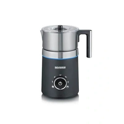 Image de SEVERIN Émulsionneur de lait Spuma 700, Mousseur à induction 500 W, électrique, Chocolatière 700 ml, température réglable, inox/noir, SM 3586