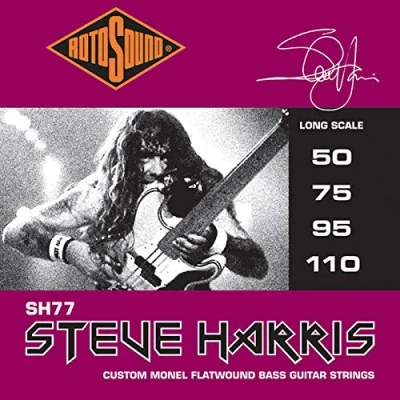 Image de Rotosound Cordes pour basse électrique JAZZ 77 MONEL FLATWOUND 4 str. SH77 STEVE HARRIS FLATW Custom 50 110