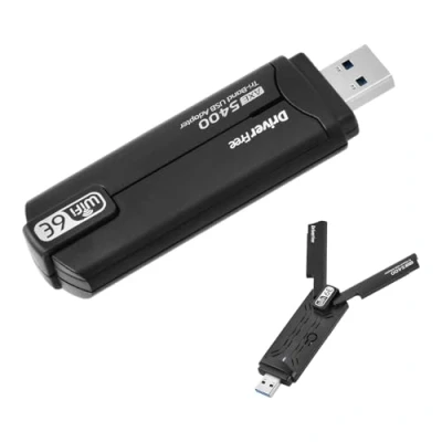Image de Mapille Clé WiFi 6E Puissante, AXE5400 pour PC, USB 3.0 Adaptateur avec Tri Bande 6GHz/5GHz/2.4GHz, Cryptage WPA3, Adaptateurs WiFi, Dongle Windows 11/10