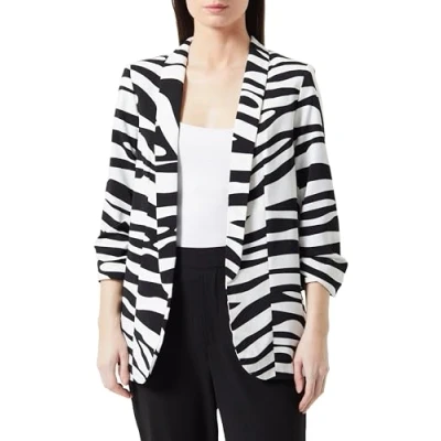 Image de Pieces Pcbosella Printed Blazer, Femme, Taille: Medium, Cloud dancer
