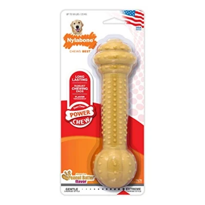 Image de Interpet Jouet à mâcher NBC905PEU en nylabone pour masticateurs extrêmes, licou, beurre de cacahuète, taille XL