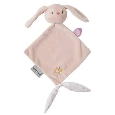 Image de Nattou Mini Doudou Plat en Polyester, Pomme Le Lapin, Compagnon de Route dès la Naissance, Env. 28 cm, Alice et Pomme, Rose Poudré