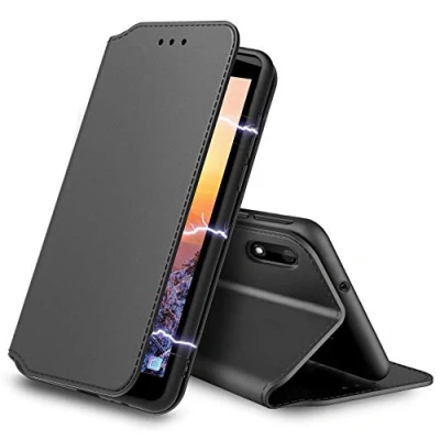 Image de Tenphone Etui Coque pour Samsung Galaxy A10, Protection Housse en Cuir PU Portefeuille Slim,[Emplacements Cartes],[Fonction Support],[Fermeture Magnétique] (Galaxy A10 (6,20 Pouces), Slim Noir)