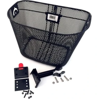 Image de Rk Panier Avant Grilles Métalliques Fixation Guidon Àclips Avec Anse De Transport Dimensions 350X255X250 Noir