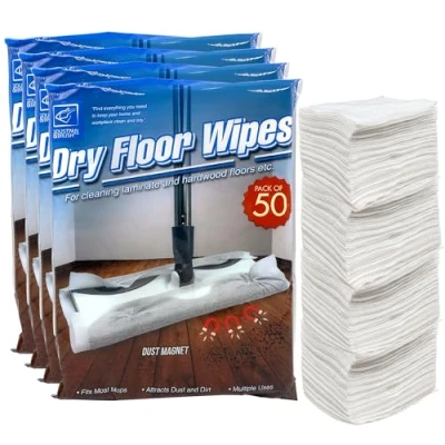 Image de The Dustpan and Brush Store Lot de 200 chiffons électrostatiques jetables en microfibre pour serpillère pivotante 21 cm x 29 Compatible avec la plupart des serpillères comme Swiffer etc