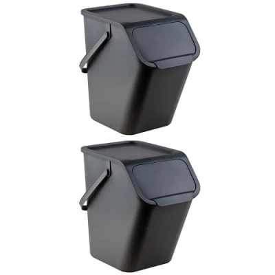 Image de Go Practic Poubelle Cuisine Tri Selectif 2 Bac 25 litres
