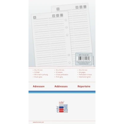 Image de rido/idé 7066461 Adresses (pour Timer Filius/Timing 2, 93 x 172 mm, 32 feuilles)