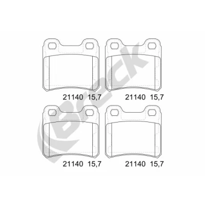 Image de BRECK 21140 00 704 Jeu de plaquettes frein non préparé pour indicateur d&#039;usure OPEL: Calibra A, Vectra B Berline, Astra F CC, SAAB: 900 II Coupe