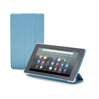 Image de Nupro Étui pliable avec support intégré pour tablette Fire 7, Bleu gris