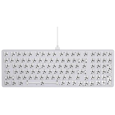 Image de Glorious Gaming GMMK 2 Full Size (96%) Barebones (cadre uniquement) Cadre de clavier jeu mécanique, taille standard (96%), aluminium, personnalisable, RGB, Disposition américaine / ANSI Blanc