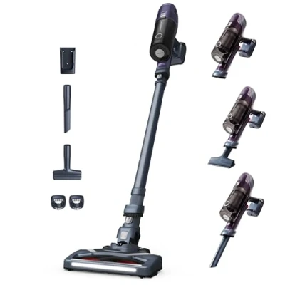 Image de Rowenta Aspirateur balai sans fil, Multifonction, 2 vitesses, Autonomie 45 min, Batterie amovible X PERT 6.60 Essential RH6838WO, Violet