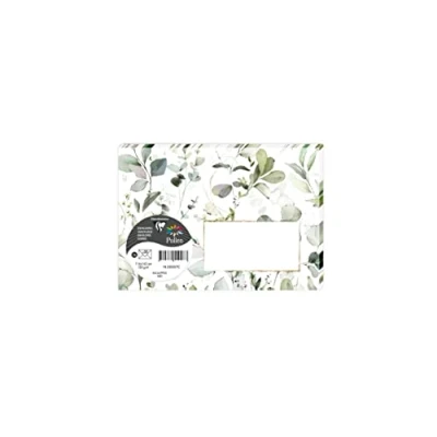 Image de Clairefontaine 55037C Paquet de 20 Enveloppes Imprimées Gommées Format C6 11,4x16,2cm 120g Collection Eucalyptus Vert 3 Invitation Evènements et Correspondance Gamme Pollen
