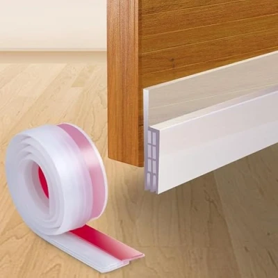 Image de YOUSHARES Boudin de Porte Stop Froid, Bande d&#039;étanchéité en Silicone Anti Bruit par 3 Douches, Isolant Courant d&#039;air Froid et Insectes (Transparent)