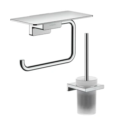 Image de Hansgrohe Porte Brosse WC Addstoris + Papier avec Tablette chromé