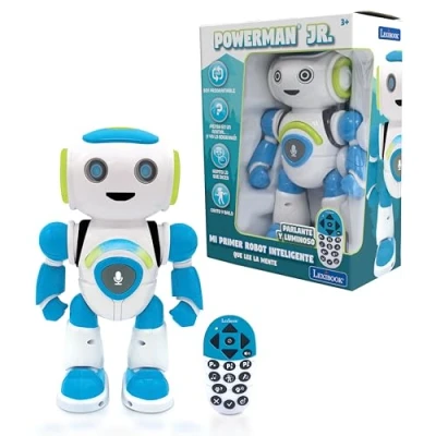 Image de Lexibook,Robot Intelligent Powerman Junior éducatif et interactif,lit l&#039;esprit, Danse,Joue de la Musique,répète Les Phrases,télécommande, Jouet à partir 3Ans, version Espagnole Bleu/Blanc (ROB20ES)