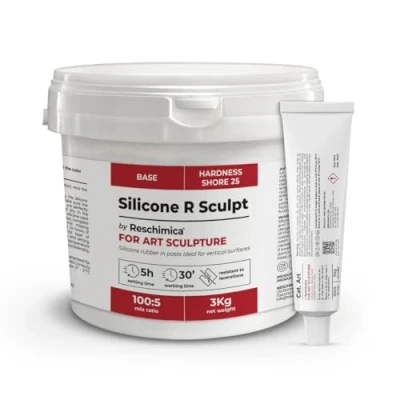 Image de Caoutchouc de silicone pour sculpteurs R SCULPT, à deux composants et facile utiliser, copie tous les détails fins est compatible avec résines, le plâtre, béton d&#039;autre (3 kg)