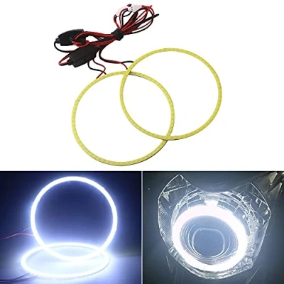 Image de Qasim 1 paire 100MM Angel Eyes LED COB Halo Ring Yeux d&#039;Ange Universel pour DRL Phare de Voiture Moto Lampe d&#039;Avertissement DC9 30V Courant Constant Blanc