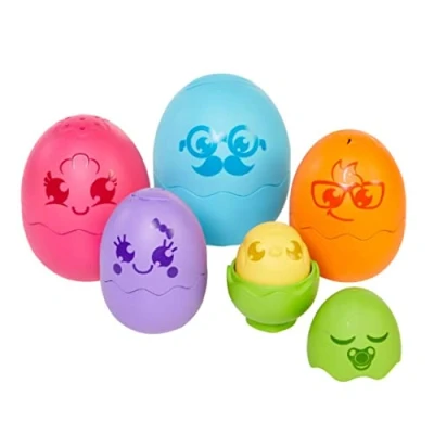 Image de TOMY Toomies Hide and Squeak Nesting Eggs Baby Toy, Educational Shape Sorter with Colours Sound, Easter Toy for Babies, Toddlers &amp; Little Kids from 6 Months, 1, 2 3 Year Olds
